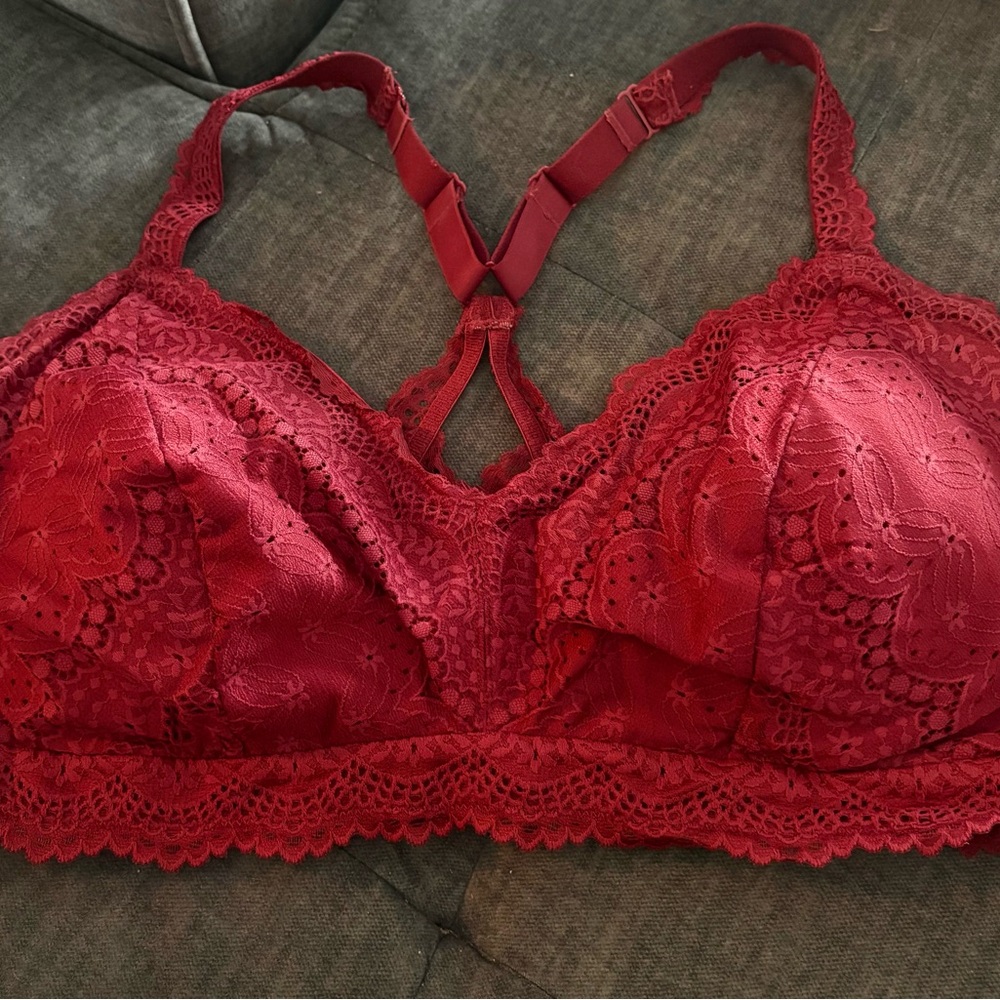 Women’s Elegant Red Lace Bralette, Auden, 3x